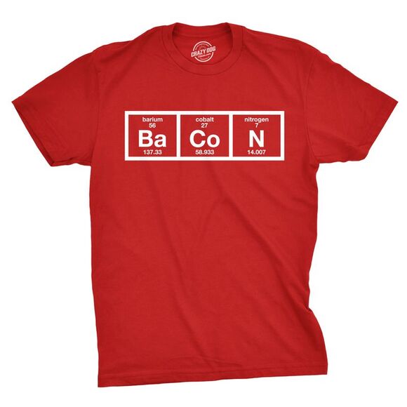 Youth Bacon Chemistry T-Shirt Funny Science Preiodic Table Tee for Kids - Picture 1 of 4